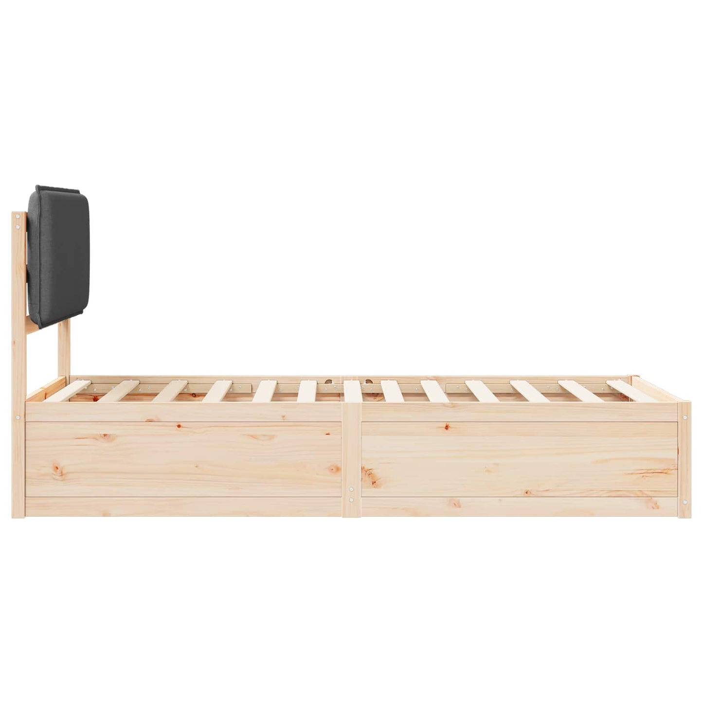 Bettgestell mit gepolstertem Kopfteil Dunkelgrau 90 x 200 cm