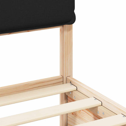 Bettgestell mit gepolstertem Kopfteil Schwarz 90 x 200 cm