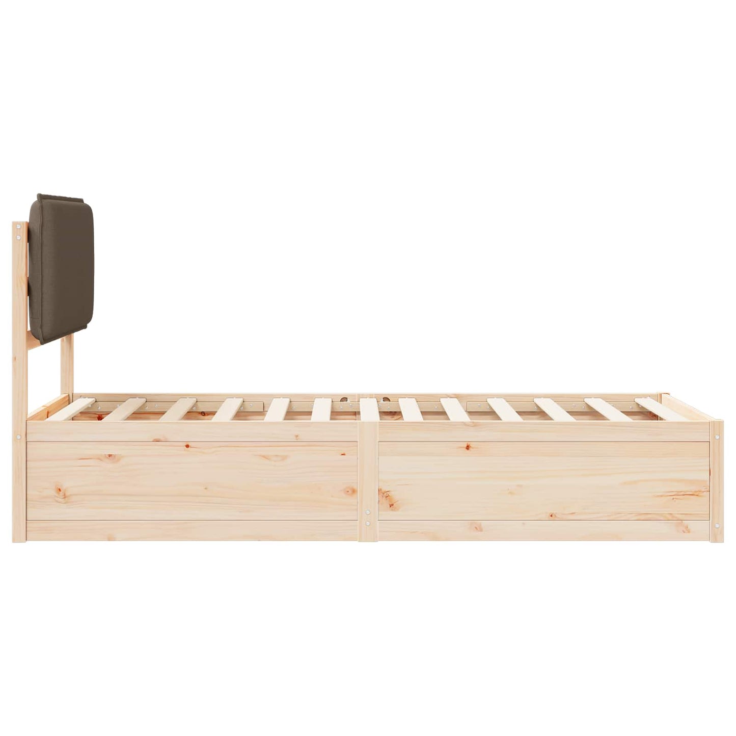 Bettgestell mit gepolstertem Kopfteil Taupe 90 x 200 cm