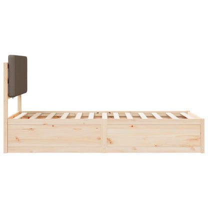 Bettgestell mit gepolstertem Kopfteil Taupe 100 x 200 cm