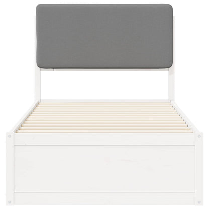 Bettgestell mit gepolstertem Kopfteil Hellgrau 100 x 200 cm