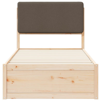 Bettgestell mit gepolstertem Kopfteil Taupe 80 x 200 cm
