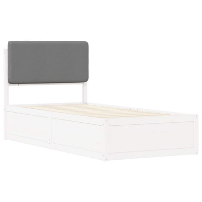 Bettgestell mit gepolstertem Kopfteil Hellgrau 80 x 200 cm