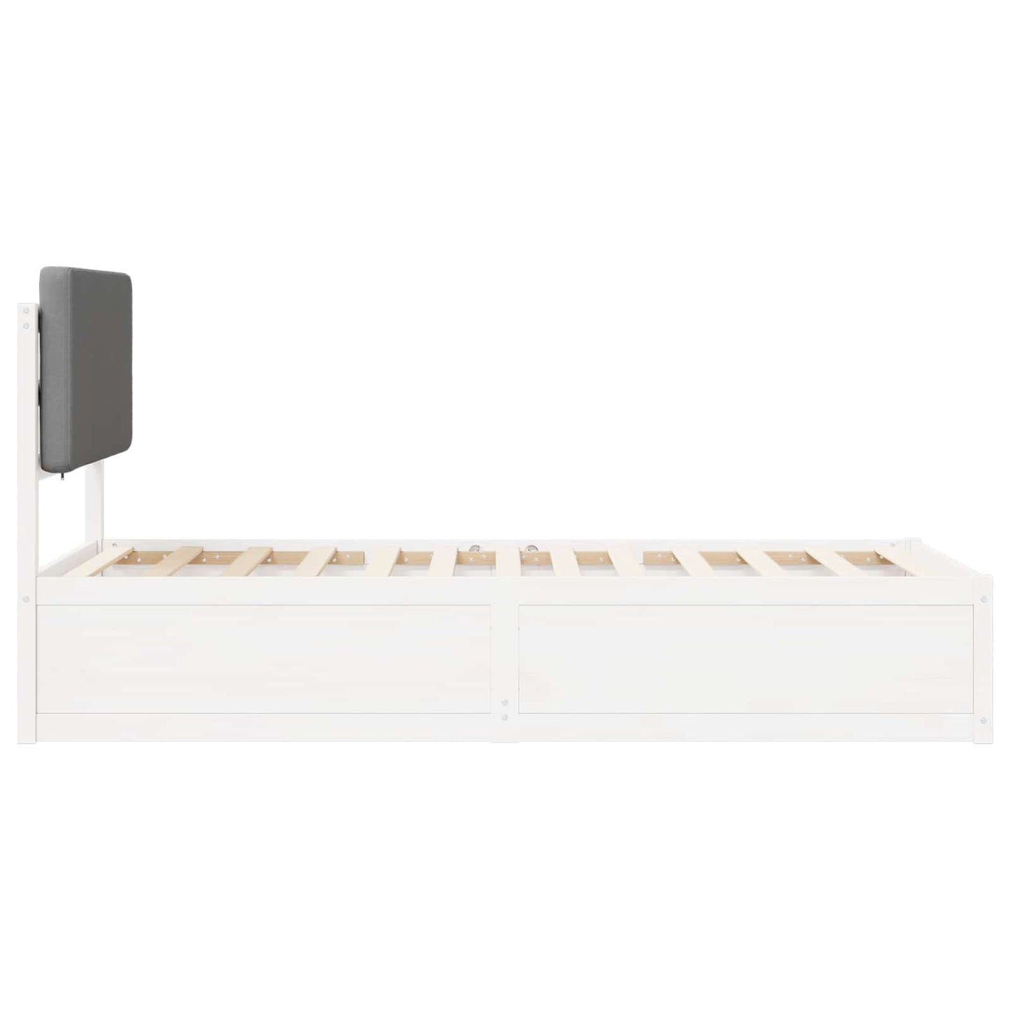 Bettgestell mit gepolstertem Kopfteil Hellgrau 75 x 190 cm