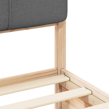 Bettgestell mit gepolstertem Kopfteil Dunkelgrau 90 x 200 cm