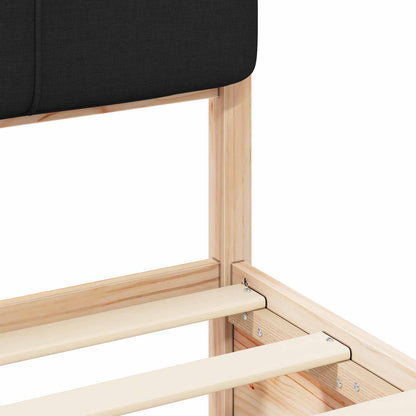 Bettgestell mit gepolstertem Kopfteil Schwarz 90 x 200 cm