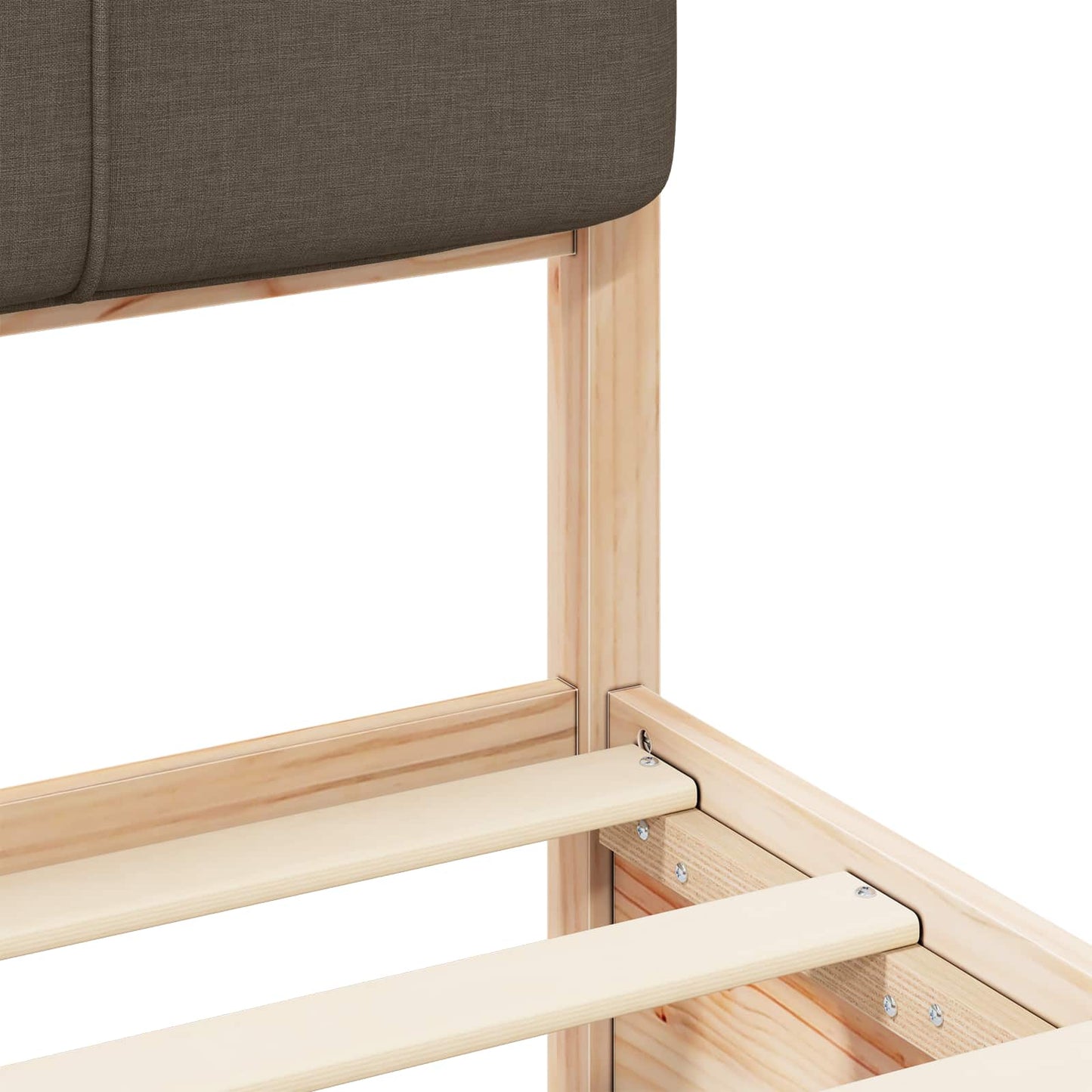 Bettgestell mit gepolstertem Kopfteil Taupe 80 x 200 cm