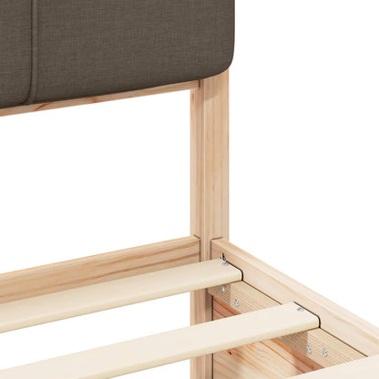 Bettgestell mit gepolstertem Kopfteil Taupe 80 x 200 cm