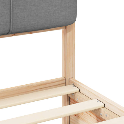 Bettgestell mit gepolstertem Kopfteil Hellgrau 75 x 190 cm