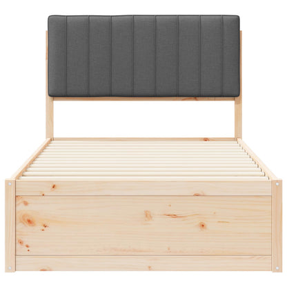Bettgestell mit gepolstertem Kopfteil Dunkelgrau 100 x 200 cm