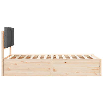 Bettgestell mit gepolstertem Kopfteil Dunkelgrau 100 x 200 cm