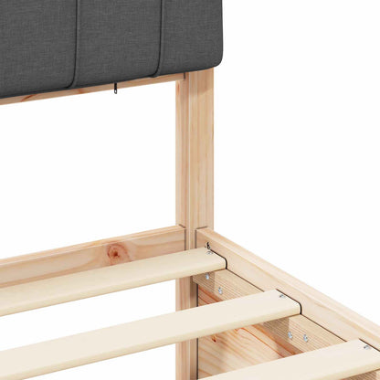 Bettgestell mit gepolstertem Kopfteil Dunkelgrau 80 x 200 cm