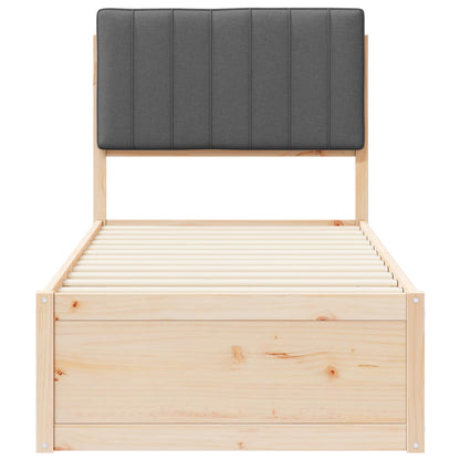 Bettgestell mit gepolstertem Kopfteil Dunkelgrau 80 x 200 cm