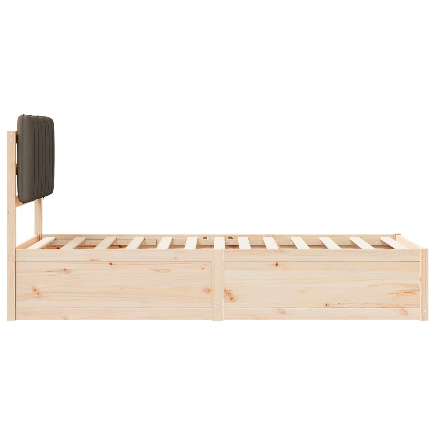 Bettgestell mit gepolstertem Kopfteil Taupe 80 x 200 cm