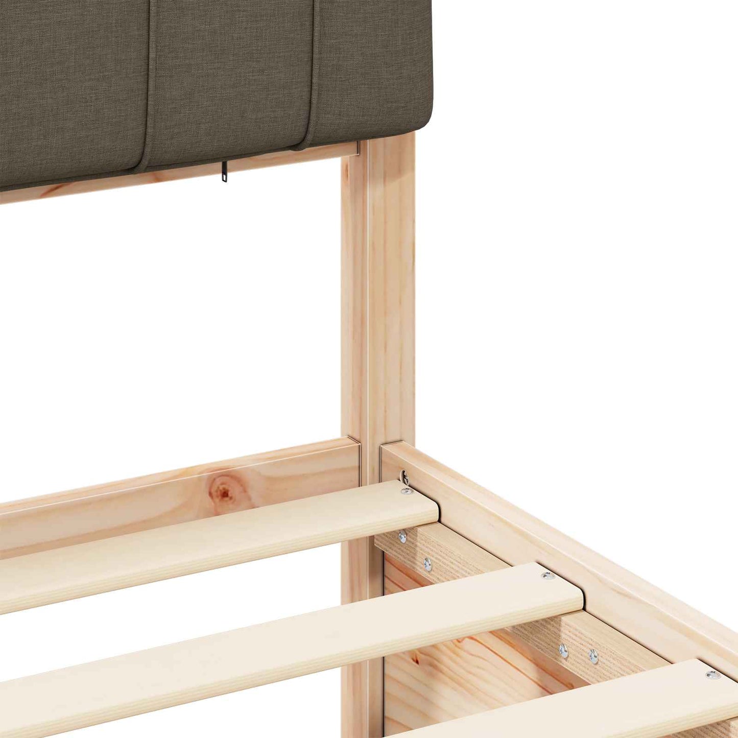 Bettgestell mit gepolstertem Kopfteil Taupe 75 x 190 cm