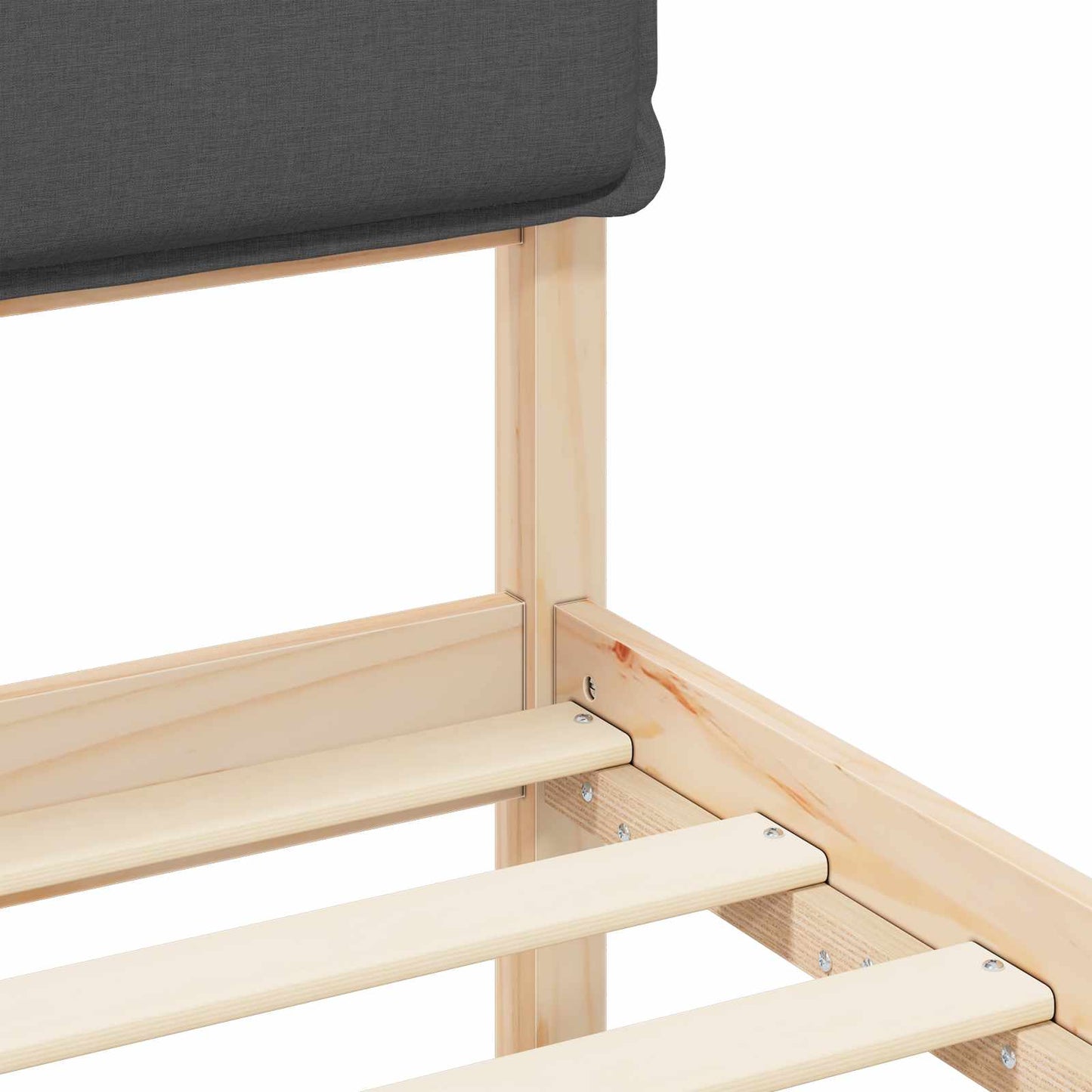 Bettgestell mit gepolstertem Kopfteil Dunkelgrau 180 x 200 cm