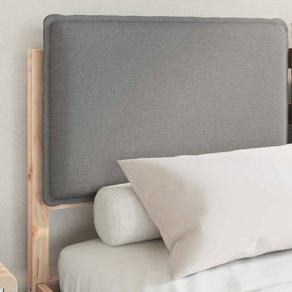 Bettgestell mit gepolstertem Kopfteil Hellgrau 160 x 200 cm