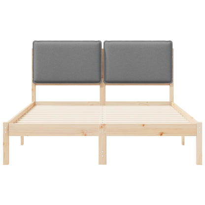 Bettgestell mit gepolstertem Kopfteil Hellgrau 160 x 200 cm