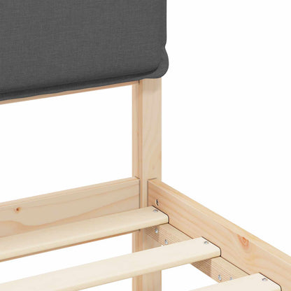 Bettgestell mit gepolstertem Kopfteil Dunkelgrau 150 x 200 cm