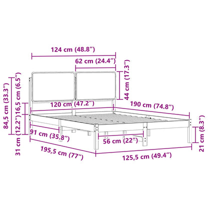 Bettgestell mit gepolstertem Kopfteil Dunkelgrau 120 x 190 cm