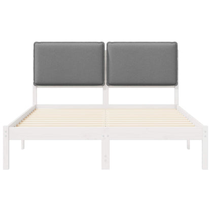 Bettgestell mit gepolstertem Kopfteil Hellgrau 120 x 190 cm