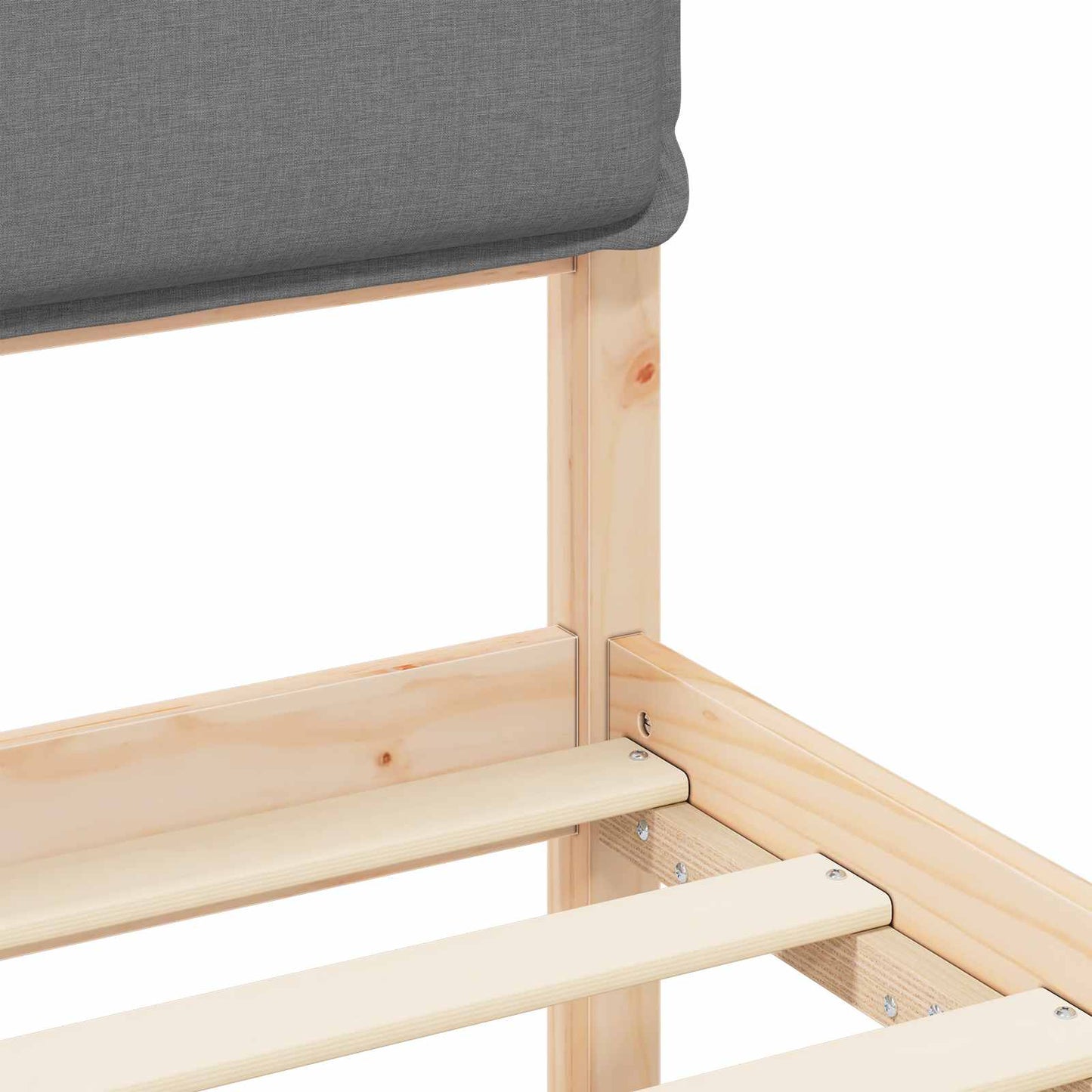 Bettgestell mit gepolstertem Kopfteil Hellgrau 75 x 190 cm