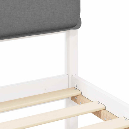Bettgestell mit gepolstertem Kopfteil Hellgrau 75 x 190 cm