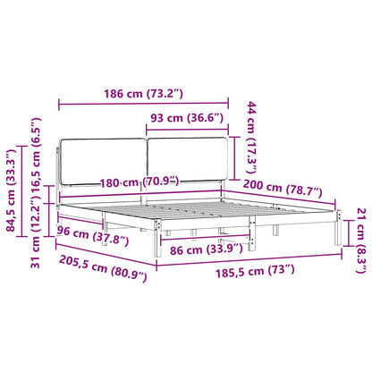 Bettgestell mit gepolstertem Kopfteil Hellgrau 180 x 200 cm