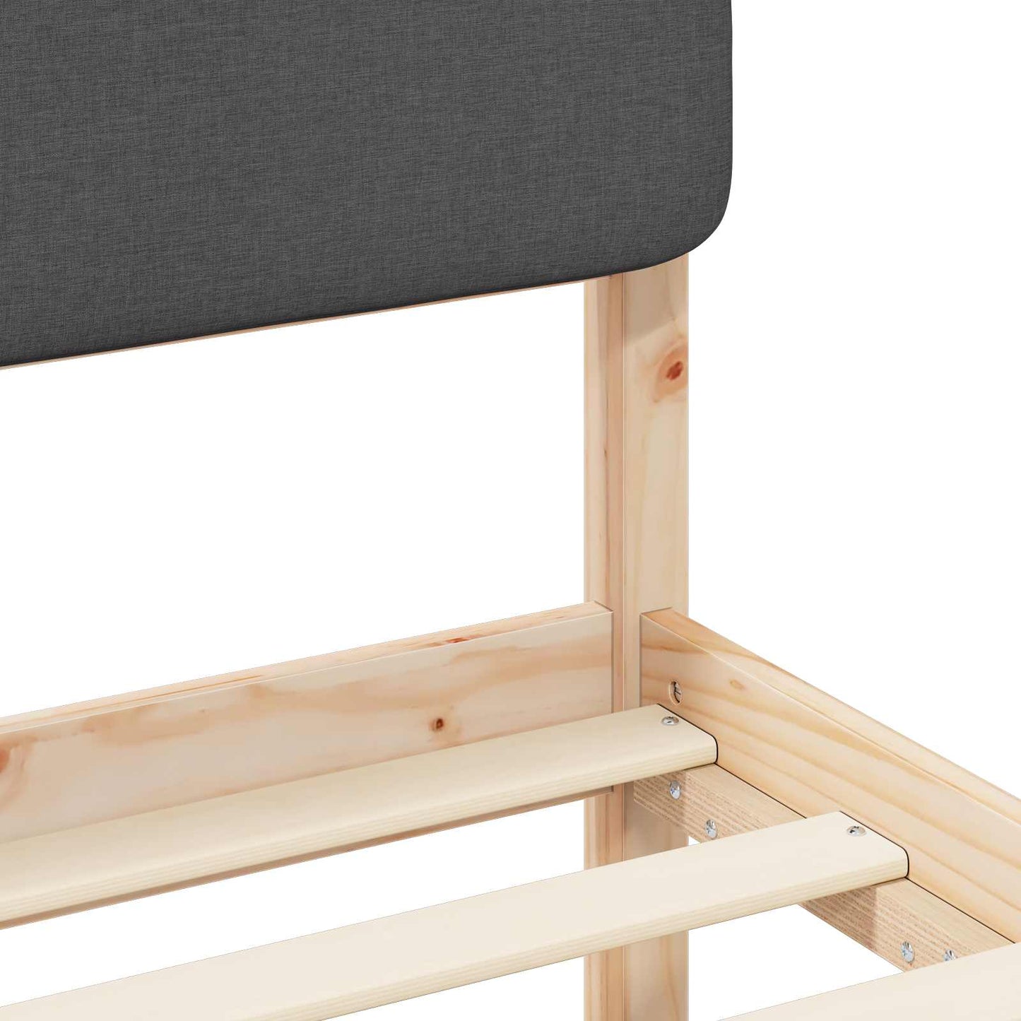 Bettgestell mit gepolstertem Kopfteil Dunkelgrau 150 x 200 cm