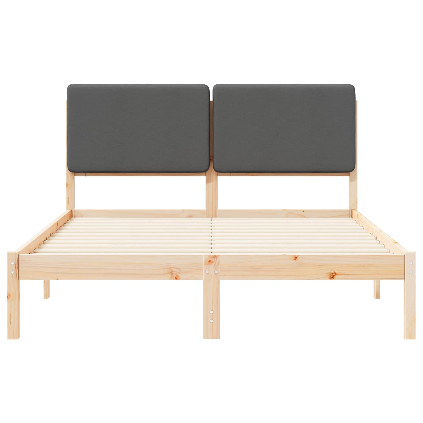 Bettgestell mit gepolstertem Kopfteil Dunkelgrau 150 x 200 cm