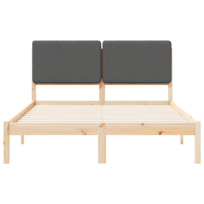 Bettgestell mit gepolstertem Kopfteil Dunkelgrau 150 x 200 cm