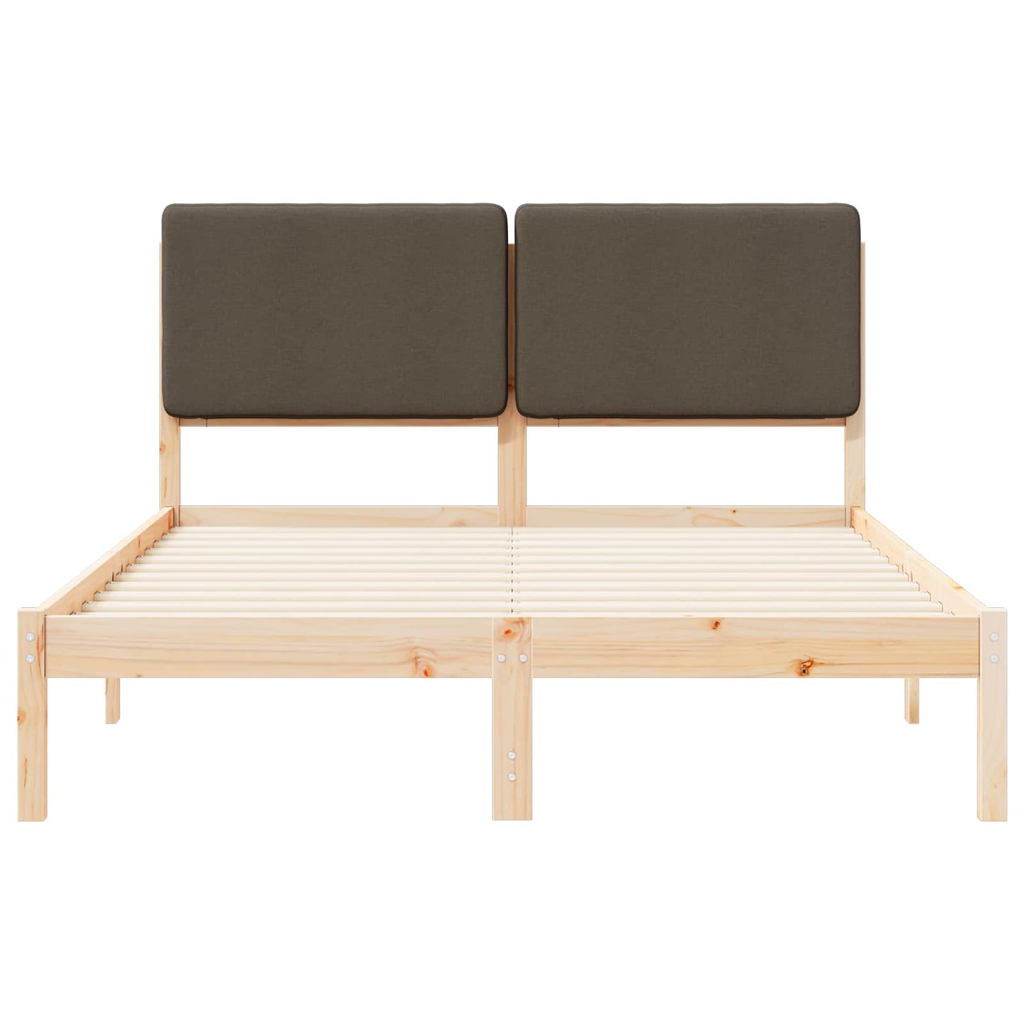 Bettgestell mit gepolstertem Kopfteil Taupe 140 x 190 cm