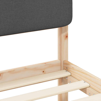 Bettgestell mit gepolstertem Kopfteil Dunkelgrau 135 x 190 cm