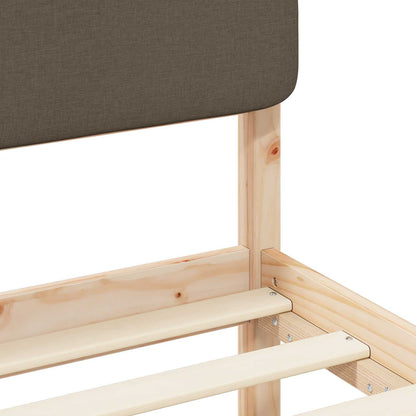 Bettgestell mit gepolstertem Kopfteil Taupe 135 x 190 cm