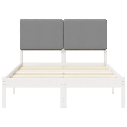Bettgestell mit gepolstertem Kopfteil Hellgrau 120 x 190 cm
