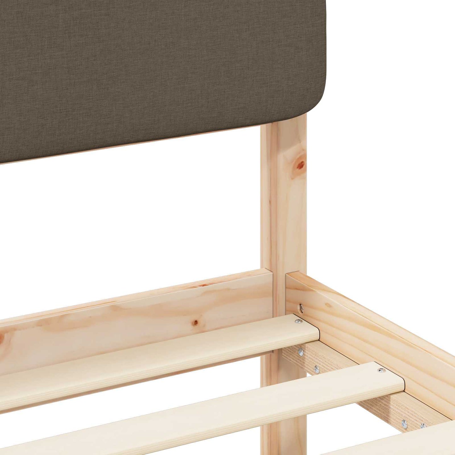 Bettgestell mit gepolstertem Kopfteil Taupe 100 x 200 cm