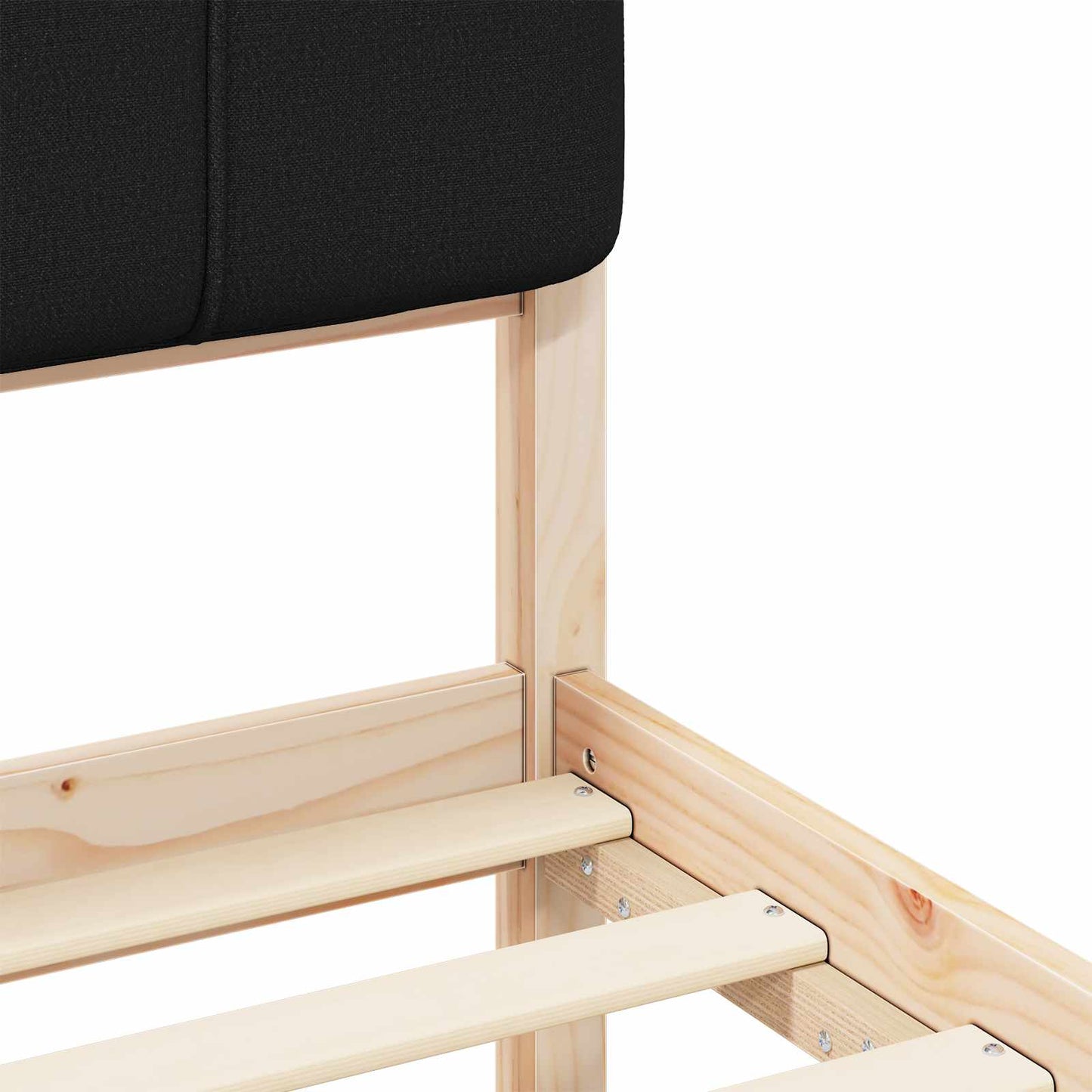 Bettgestell mit gepolstertem Kopfteil Schwarz 150 x 200 cm