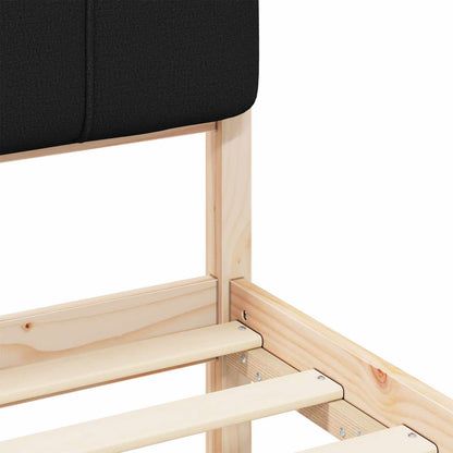 Bettgestell mit gepolstertem Kopfteil Schwarz 150 x 200 cm