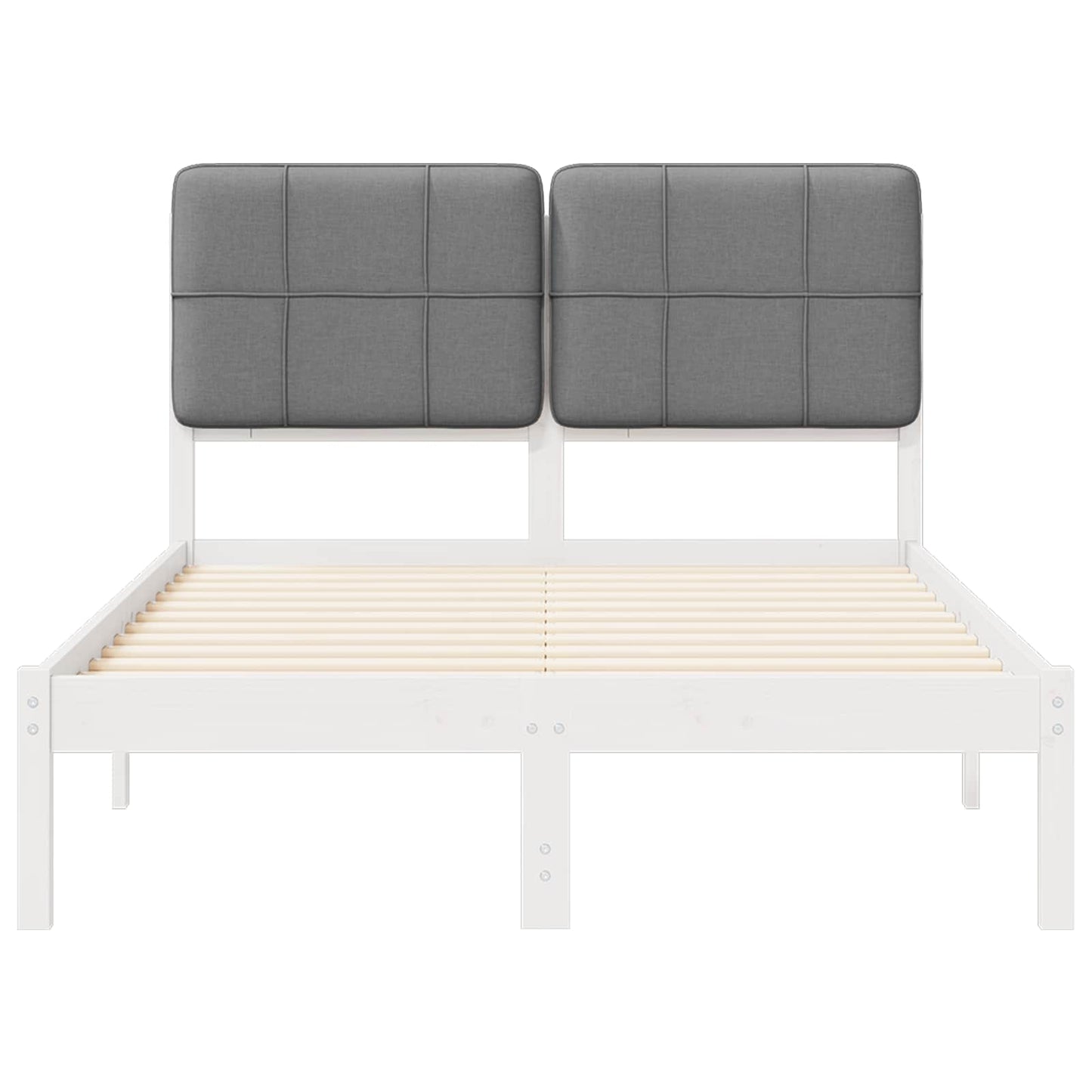 Bettgestell mit gepolstertem Kopfteil Hellgrau 120 x 190 cm