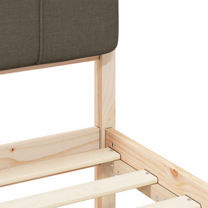 Bettgestell mit gepolstertem Kopfteil Taupe 90 x 200 cm