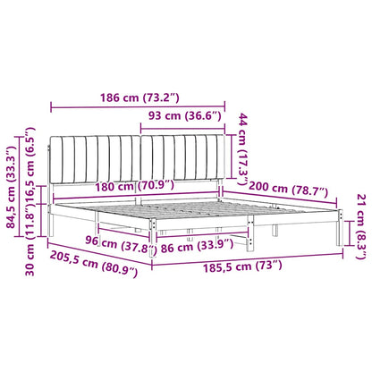 Bettgestell mit gepolstertem Kopfteil Hellgrau 180 x 200 cm