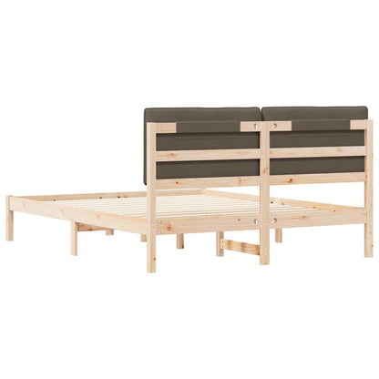 Bettgestell mit gepolstertem Kopfteil Taupe 150 x 200 cm