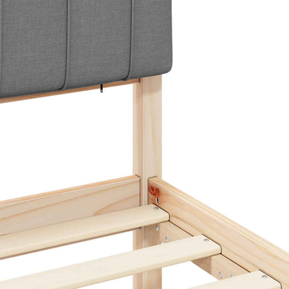 Bettgestell mit gepolstertem Kopfteil Hellgrau 80 x 200 cm