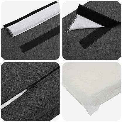 Gepolstertes Kopfteil Natürlich und Dunkelgrau 200 cm