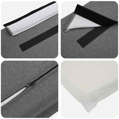 Gepolstertes Kopfteil Natürlich und Hellgrau 160 cm