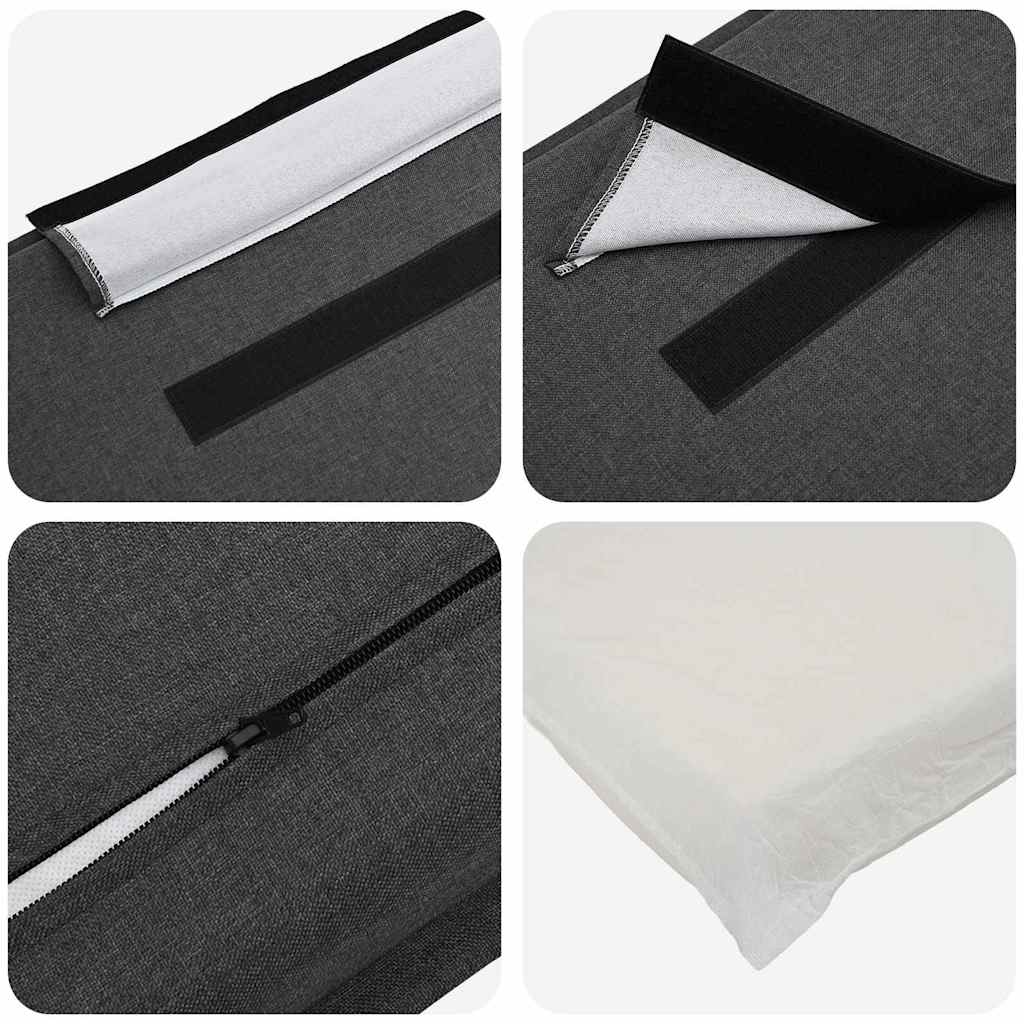 Gepolstertes Kopfteil Natürlich und Dunkelgrau 140 cm