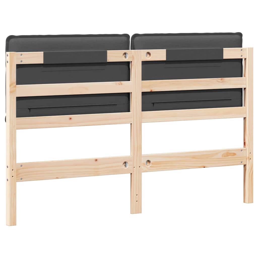 Gepolstertes Kopfteil Natürlich und Dunkelgrau 140 cm