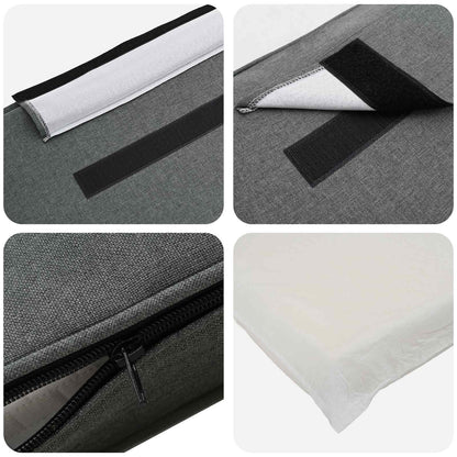 Gepolstertes Kopfteil mit Kopfteil Weiß und Hellgrau 135 cm