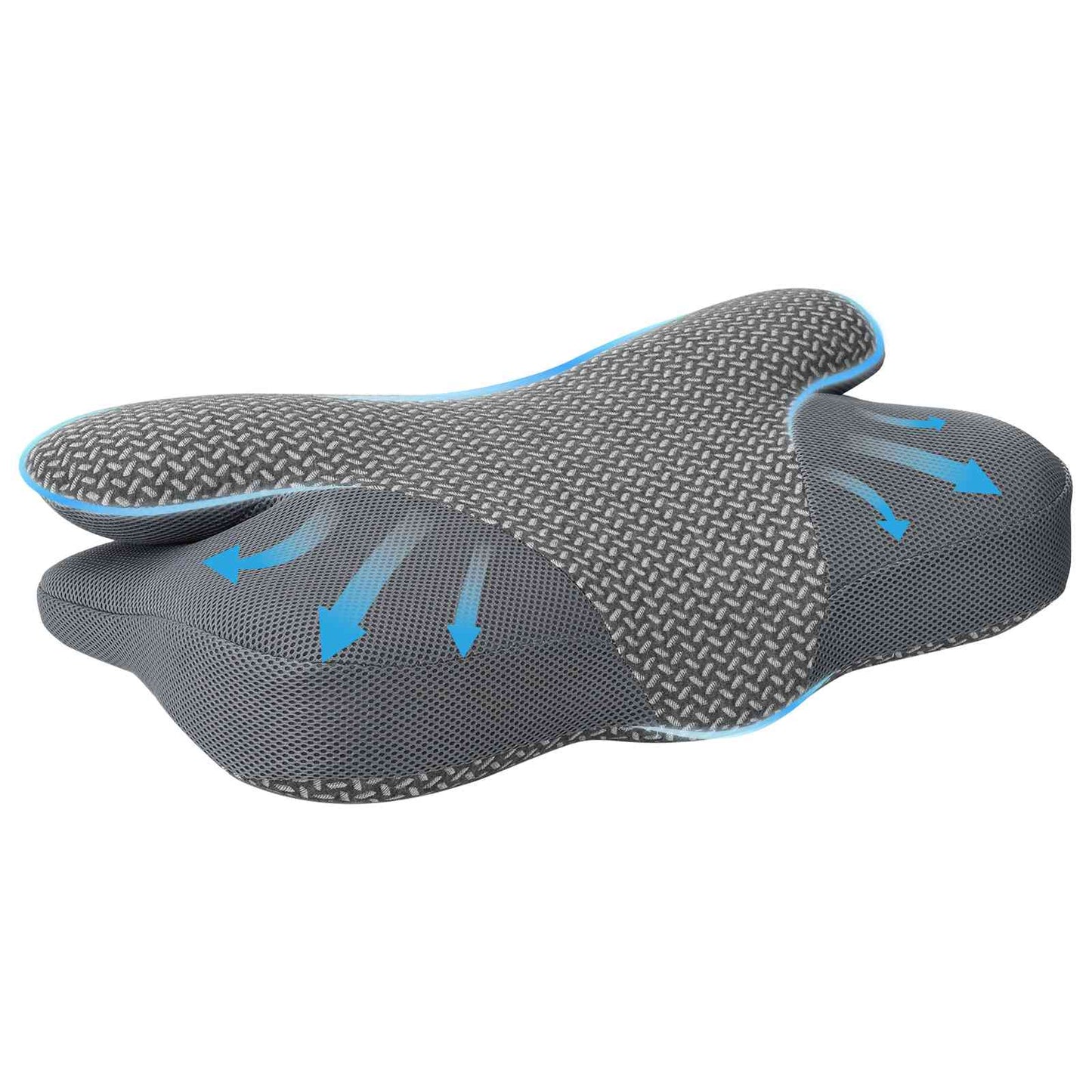 Nackenstützkissen Einfarbig Grau 58 x 36 x 13 cm Viscoschaum