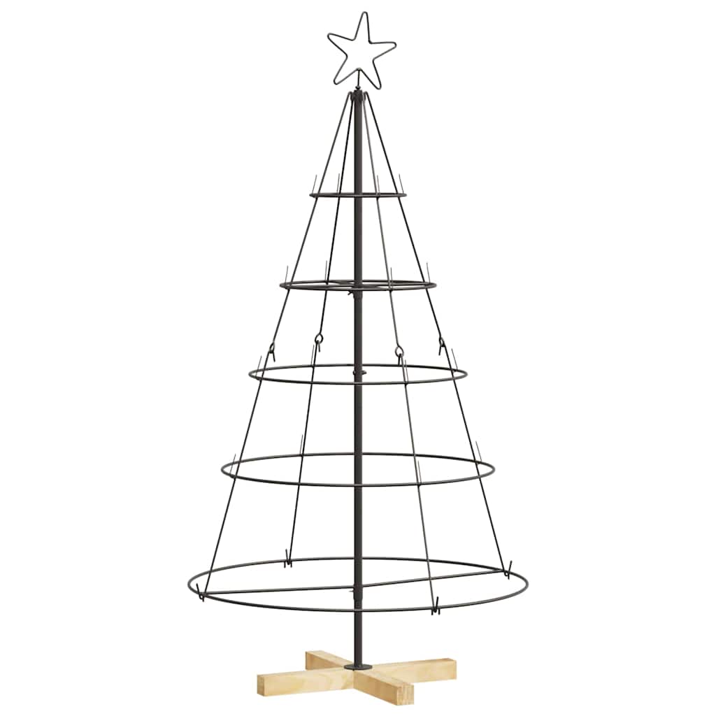 Weihnachtsdeko mit Ständer Schwarz 126 cm Stahl